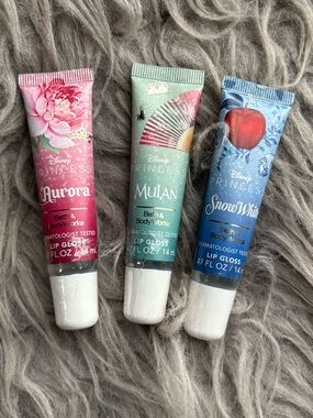 BBW DISNEY PRINCESS LIP GLOSS LOT OF 3 NWT
